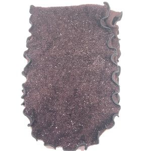 SCARF - SCALLOPED EDGE STRETCHY BROWN SPARKLY SCARF